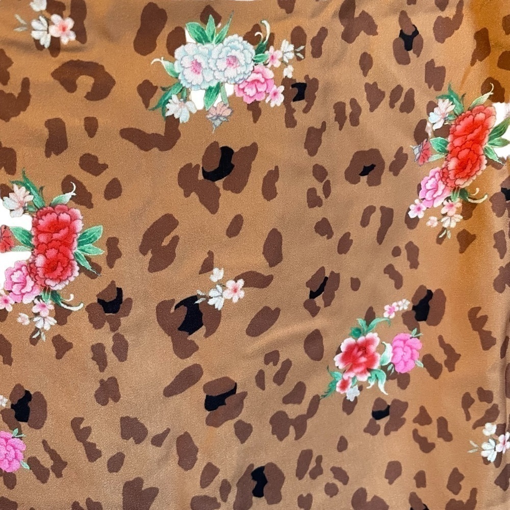 Plush‎ Apparel 3 piece Satin Pajama & Eye Mask Set Florals and Animal Print NWT - Picture 10 of 15